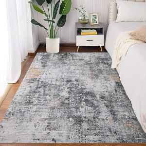 Garvee Modern Abstract Rug,Indoor Carpet with Non-Slip Backing Low Pile, Non-Shedding Floor Mat for Living Room Bedroom Dining Room Office - 1 of 4