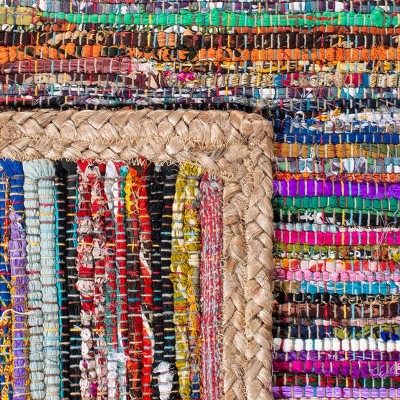 Coastal Charm Montauk 3' x 5' Hand-Woven Multicolor Cotton Rug