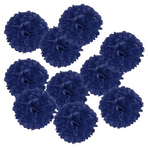 Unique Bargains Decorative Reusable Party Wedding Tissue Pom Poms Flowers 10 Pcs - 1 of 4