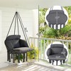 Hanging Hammock Chair with Soft Cushion, Steel Frame and Boho Fringe for Indoor & Outdoor Relaxing - 3 of 4