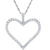White Lotus Sterling Silver Lab Created Moissanite Heart Necklace - 3 of 3