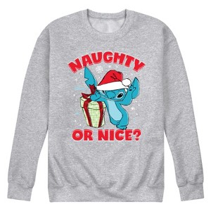 Men's - Lilo and Stitch - Naughty Or Nice Graphic Fleece Sweatshirt - 1 of 4