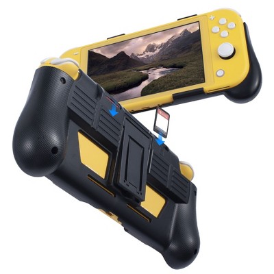 Insten Protective Case with 2 Game Slots Holder & Stand for Nintendo Switch Lite - Shockproof & Anti-Scratch Cover Accessories, Black