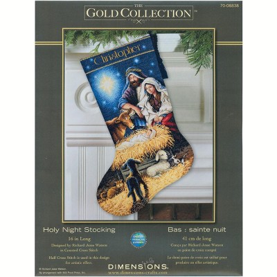 Dimensions Gold Collection Counted Cross Stitch Kit 16" Long-Holy Night Stocking (18 Count)