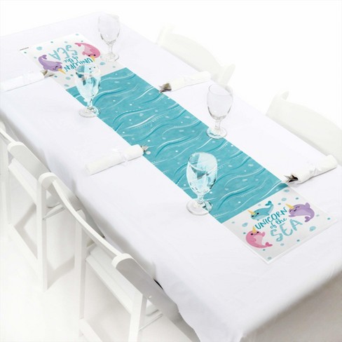 Big Dot Of Happiness Narwhal Girl Petite Under The Sea Baby Shower Or Birthday Party Paper Table Runner 12 X 60 Inches Target