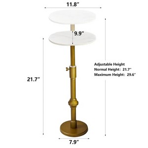 SYFERLORY Drink Table, Traditional Adjustable-Height Side Table, Vintage Oval Pedestal Table - 1 of 1