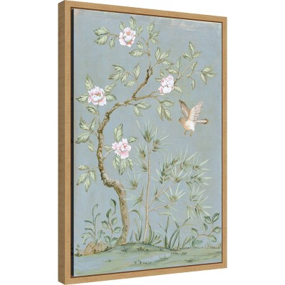 Spring Floral and Bird Framed Canvas Art Print, 16" x 23"