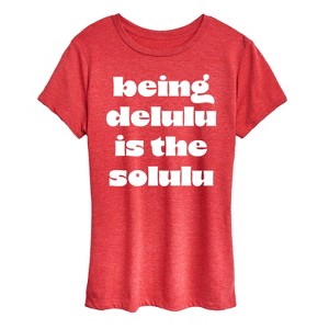 Women's - Instant Message - Delulu Is The Solulu Short Sleeve Graphic T-Shirt - 1 of 4