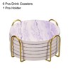 Unique Bargains Sandstone Style Cork Base Drink Coasters with Holder 6 Pcs - 3 of 3