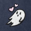 Dalix Heartly Ghost Embroidery Washed Midweight Jogger Fleece Sweatpants Soft Lounge Pant Drawstring Waistband Pockets Womens - 2 of 4