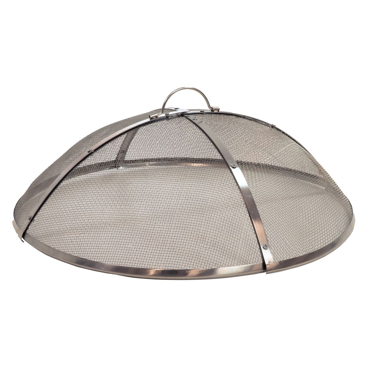 Sunnydaze Heavy-Duty Stainless Steel Mesh Round Fire Pit Spark Screen with Lifting Ring