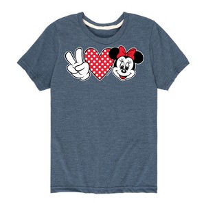 Girls' - Disney - Peace Love Minnie Short Sleeve Graphic T-Shirt - 1 of 4