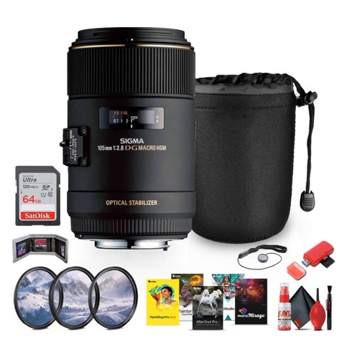 Sigma 105mm f/2.8 EX DG OS HSM Macro Lens for Canon Bundle - image 1 of 4