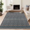 Modern Washable Area Rug Non Shedding Soft Ultra Thin Striped Contemporary Accent Carpet Non Slip Abstract Carpet for Bedroom Living Room - 4 of 4