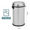 homfan 65L/17Gal Open Top Trash Can, Heavy Duty Stainless Steel Rubbish Bin - 3 of 4