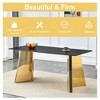 NicBex Modern Slab Dining Table with Stainless Steel Butterfly Legs, Rectangle Dining Table for 6, Scratch-Resistant Kitchen Table - 3 of 4