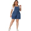 Women's Plus Size Outfits Fashion Overalls Denim Ripped Raw Hem Shortalls - Agnes Orinda - 3 of 4