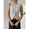 Women's Slim Fit Knit Cardigan Vest Sleeveless Lightweight Stretchy Fake Button Tank Top Shirt - 4 of 4