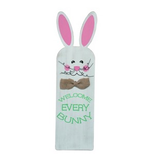 Transpac Wood 31.5 in. Multicolor Easter Standing Welcome Every Bunny Sign - 1 of 2