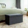 Tangkula Dark Grey 30" Storage Folding Ottoman with Lift Top Bed End Bench 80L Storage Space - 2 of 4