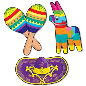 Beistle Fiesta Cutouts, Llama, Maracas, Sombrero17.5", (6/Pkg) Multicolored - 1 of 4