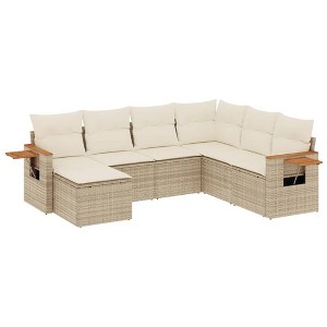 vidaXL Garden Sofa Set Beige - 1 of 4