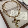 HTUTWOO Double Beaded Necklace, Gothic Cross Pendant, Women’s Jewelry Gifts, Great for Any Occasion, Trendy and Stylish Accessory - 4 of 4
