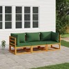 vidaXL Outdoor Furniture Patio Lounge Set in Solid Acacia Wood Material with Comfortable Green Cushions and Modular Design - 2 of 4