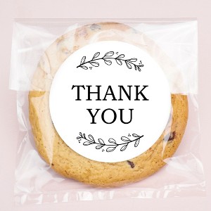Big Dot of Happiness Rustic Leaves Thank You Stickers and Clear Cookie Bags, Cellophane Treat Bags 4.25x7 IN for Candy or Baked Goods - 25 Count - 1 of 4
