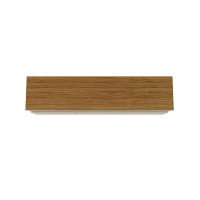 Mid-Century Modern Off White and Cinnamon TV Stand with Storage
