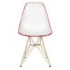 LeisureMod 5-Piece Dining Set with 35" Round Dining Table in White Iron Pedestal Base and 4 ABS Plastic Side Chair with Gold Base - 4 of 4