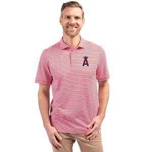 Los Angeles Angels Cutter & Buck Virtue Eco Pique Stripe Recycled Mens Polo - 1 of 1