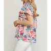 Women's Floral Potter Sleeve Shirt - entro - 3 of 4