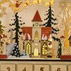 NAYSAYE Christmas Advent Calendar, Wooden 24 Drawers Lighted Village Scene for Table Mantel Reusable Countdown Holiday Gift, Beige, 17.5"*4.8"*15.5" - 2 of 4
