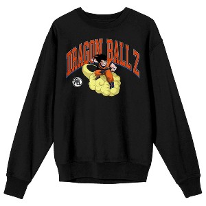 Dragon Ball Z Goku Riding Cloud Crew Neck Long Sleeve Adult Black Sweatshirt - 1 of 3