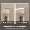 BAOURE 24x32 inch Rectangular Dimmable Anti-Fog LED Wall Bathroom Iron Framed Vanity Mirror for Bathroom - 3 of 4