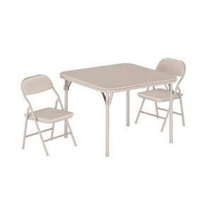 Boys and Girls Folding Table and Chairs Set of 3, Portable Table and Chair with Pu Soft Cushion, Suitable for Eating, Reading and Playing - 1 of 1