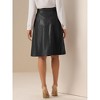 INSPIRE CHIC Women's Faux Leather Belt Vintage Pencil A-Line High Waist Skirts - 3 of 4