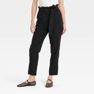 Women's Super-High Rise Tapered Ankle Pull-On Paperbag Pants - A New Day™ - 1 of 3
