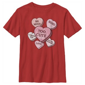 Boy's Star Wars The Mandalorian The Child TooCute Candy Hearts T-Shirt - 1 of 3
