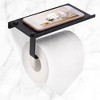 Unique Bargains Washroom Aluminum Alloy Toilet Paper Holder Matte Black - 3 of 4