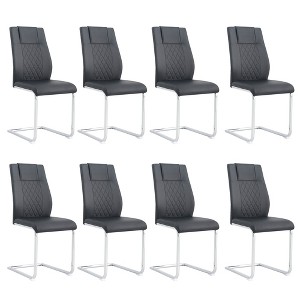 Lyngins Dining Room Side Chairs Set of 4/6/8,Modern Dining Chairs with Faux Leather Padded Seat and Metal Legs for Kitchen,Living Room,Office - 1 of 4
