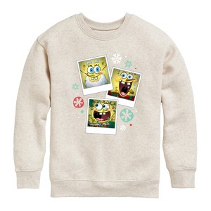 Boys' - SpongeBob SquarePants - Christmas Photo Collage Graphic Long Sleeve Fleece Sweatshirt - 1 of 4