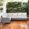 Buenhomino 6-Seater Outdoor Sectional Sofa L Shaped Couch Patio Conversation Furniture Set, Wicker Patio Sectional Sofa with Removable Cushion - 4 of 4