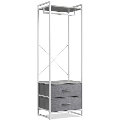 Sorbus Clothing Rack with Drawers and Wood Top