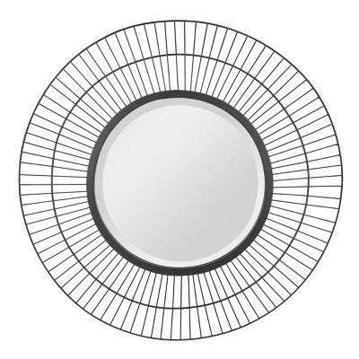 Two Loop Radial Wire Mirror Black - Stonebriar Collection
