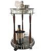 Rolling Bar Cart 27.375" H – 2-Tier Glass Serving Trolley with Bottle Holders By Old Modern Handicrafts - 3 of 4