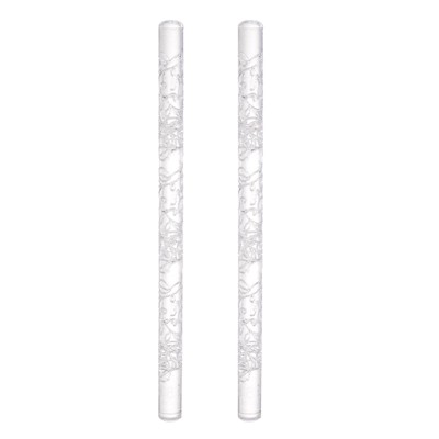 Unique Bargains Acrylic Embossed Non-Stick Round Head Baking Rolling Pins 2 Pcs