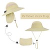 Tirrinia Wide Brim Sun Hat with Ponytail Hole for Women, UV Sun Protection Safari Cap with Neck Flap - 3 of 4