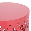 Maggift Patio End Tables Accent Side End Table for Outdoor and Indoor, Garden, Backyard Use, Special Design, Pink, 13.75"*13.75"*18" - 2 of 4